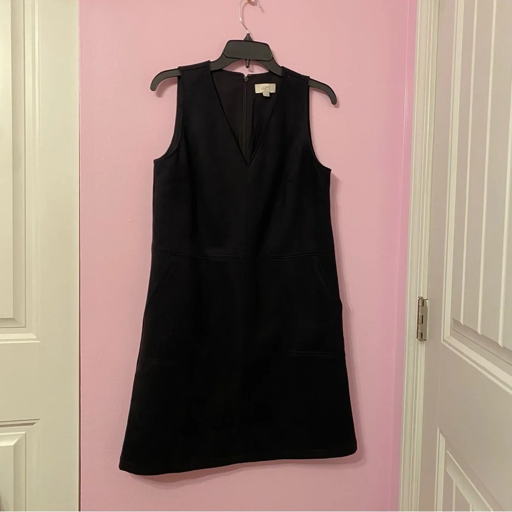 Loft black suede dress size 6